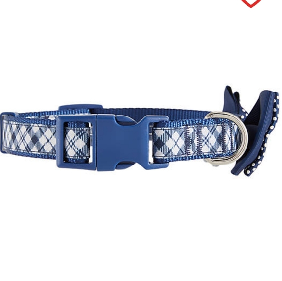 Top Paw® Blue Plaid with Bow Tie Adjustable Dog Collar Small - Picture 2 of 5